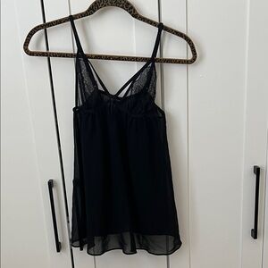 Victoria's Secret Strappy Black Sheer Lace Chemise